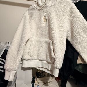 Polo Ralph Lauren White Sherpa Cowl Sweater